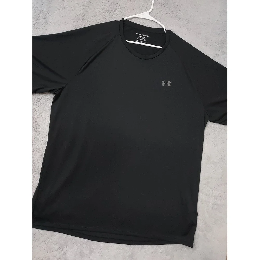 Under Armour Shirt Mens 3XLT 3XL TALL Tech Tee Activewear Black Jersey Training